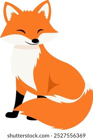 Cute cartoon fox. Funny red fox. Emotion little animal. Cartoon animal character design. Flat vector illustration isolated on white background.