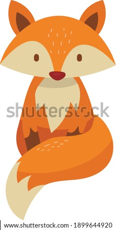 Cute cartoon fox Funny red fox collection.