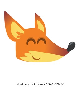  Cute cartoon fox head icon. Vector illustration