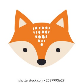 Cute cartoon fox head vector illustration