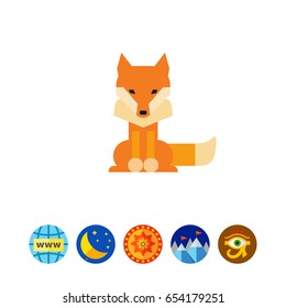 Cute cartoon fox icon
