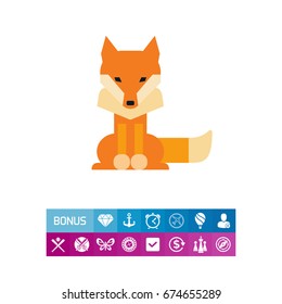 Cute cartoon fox icon
