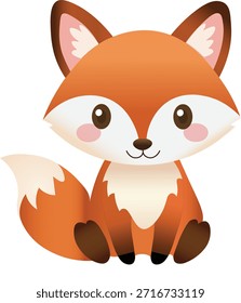 Cute cartoon fox illustration vector