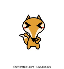 Cute cartoon fox mascot with emotions