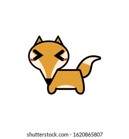 Cute cartoon fox mascot with emotions