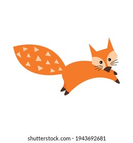 Cute Cartoon Fuchs in modernem, einfachem, flachem Stil. Vektorgrafik.