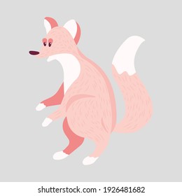 Cute cartoon fox play baby. Pastel animals print for poster. Character for giftcard for Baby shower. Wonderful print for decor of a children's bedroom. For baby clothes, poster, books, baby food.