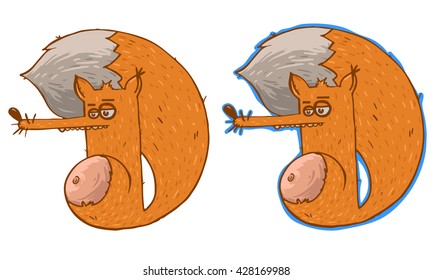 Cute cartoon fox set.
