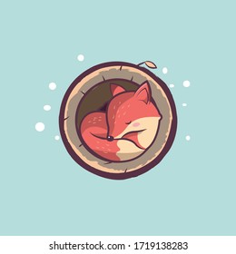 Cute cartoon fox set. Funny red fox collection. 