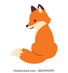 Cute cartoon fox sitting