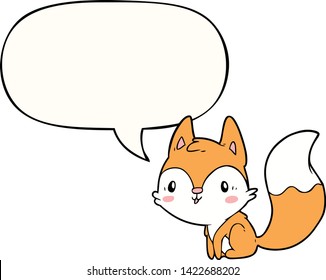 cute cartoon fox with speech bubble