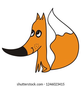 Cute cartoon fox. Vector illustration