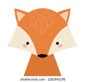 cute cartoon fox. vector illustration