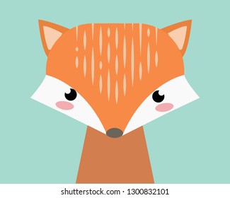 cute cartoon fox. vector illustration