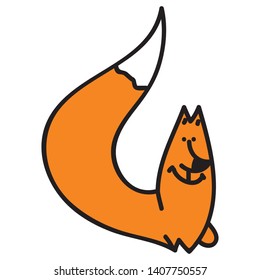 Cute cartoon fox. Vector illustration