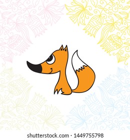 Cute cartoon fox. Vector illustration