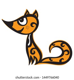 Cute cartoon fox. Vector illustration