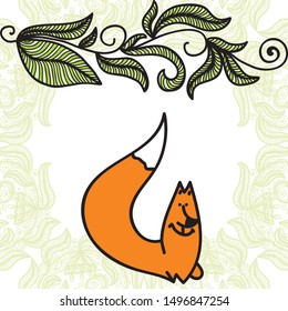 Cute cartoon fox. Vector illustration