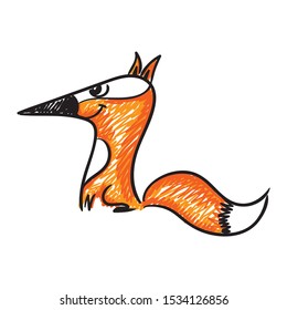 Cute cartoon fox. Vector illustration