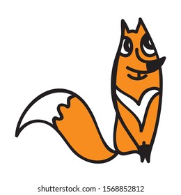 Cute cartoon fox. Vector illustration