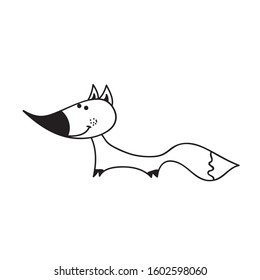 Cute cartoon fox. Vector illustration