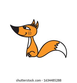 Cute cartoon fox. Vector illustration