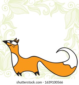 Cute cartoon fox. Vector illustration