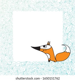 Cute cartoon fox. Vector illustration