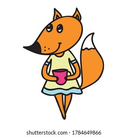 El zorro de dibujos animados. Ilustración del vector