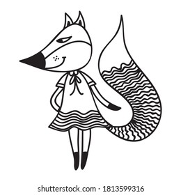 Cute cartoon fox. Vector illustration