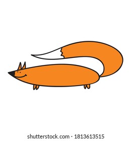 Cute cartoon fox. Vector illustration