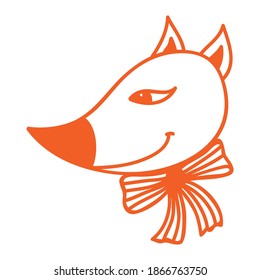 Cute cartoon fox. Vector illustration