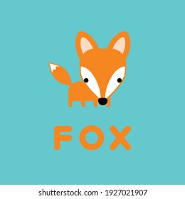 Cute cartoon fox. Vector illustration.