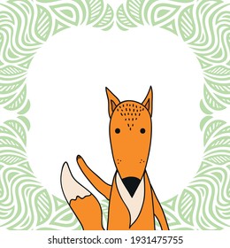 Cute cartoon fox. Vector illustration