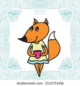 Cute Cartoon Fuchs. Vektorgrafik