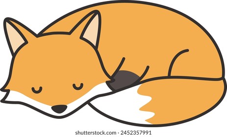 Cute cartoon fox vector illustration