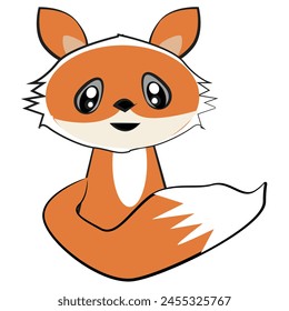Cute Cartoon Fox Vector Illustration