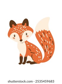 Cute cartoon fox vector illustration