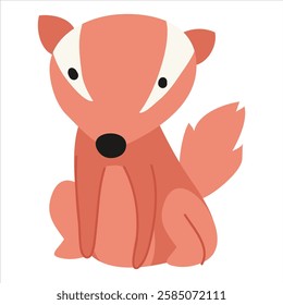 Cute cartoon fox. Vector illustration isolated on a white background