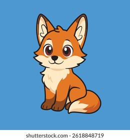 Cute Cartoon Fox Vector Illustration