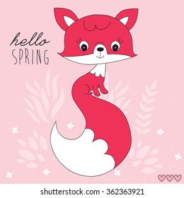cute cartoon fox vector illustration