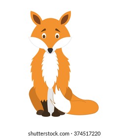 Cute cartoon fox vector illustration