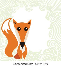 Cute cartoon fox. Vector illustration.