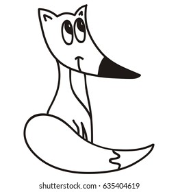 Cute cartoon fox. Vector illustration.