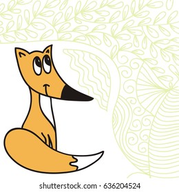Cute cartoon fox. Vector illustration.