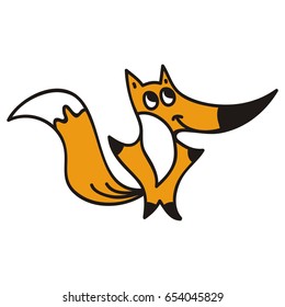 Cute cartoon fox. Vector illustration.