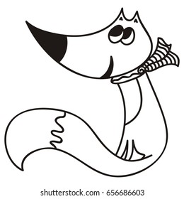 Cute cartoon fox. Vector illustration.