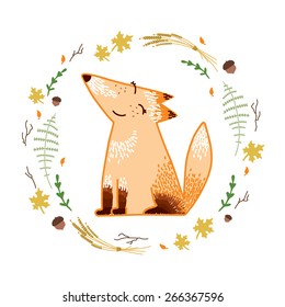 cute cartoon fox vektor