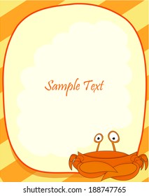 Cute cartoon framework with crab