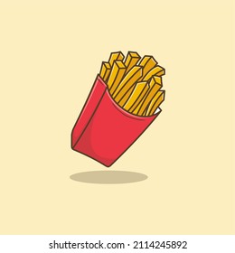 Cute Cartoon French Fries. Vector Illustration For Mascot Logo Or Sticker